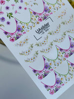 Nail Water Decal CF-602 | Water Decals for Nails | Colorful Floral French Tips with Daisies & Wildflowers - UASLIDER