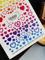 Nail Water Decal NC-009 | Water Slide Nail Decals Rainbow Hearts | Colorful Gradient Love - UASLIDER