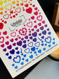 Nail Water Decal NC-009 | Water Slide Nail Decals Rainbow Hearts | Colorful Gradient Love