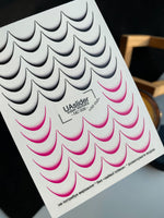Nail Water Decal NC-008 | Water Slide Nail Decals French Ombre | Black and Pink Gradient - UASLIDER