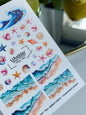 Adesivo per unghie NCg-095 | Adesivi per unghie a trasferimento ad acqua Onde oceaniche e conchiglie | Nail art da spiaggia
