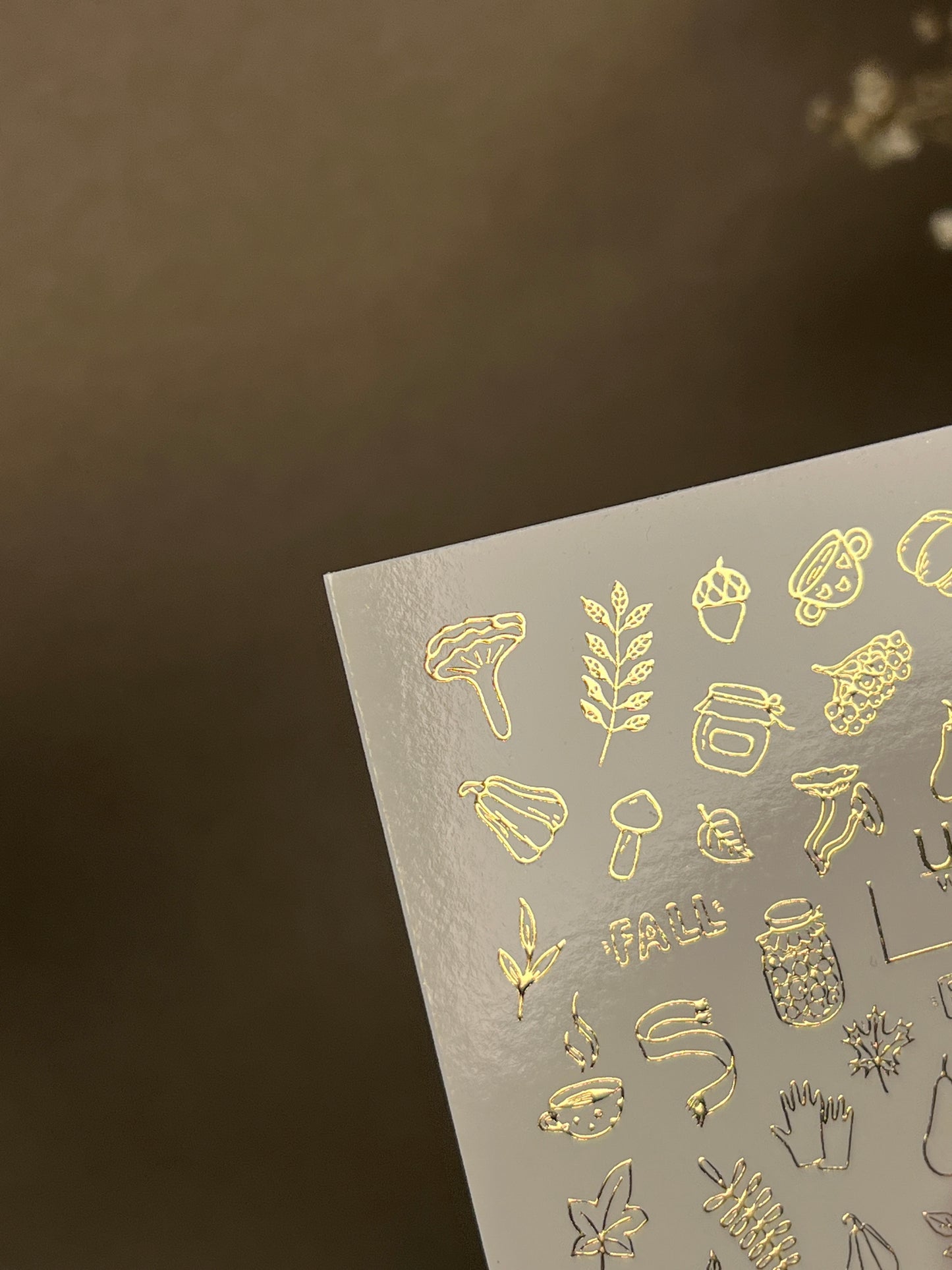 Nagel Wasserabziehbild Fg-168 | Goldfolie Wasserabzieh-Nagelaufkleber | Gemütliche Herbst- & Herbstmotive