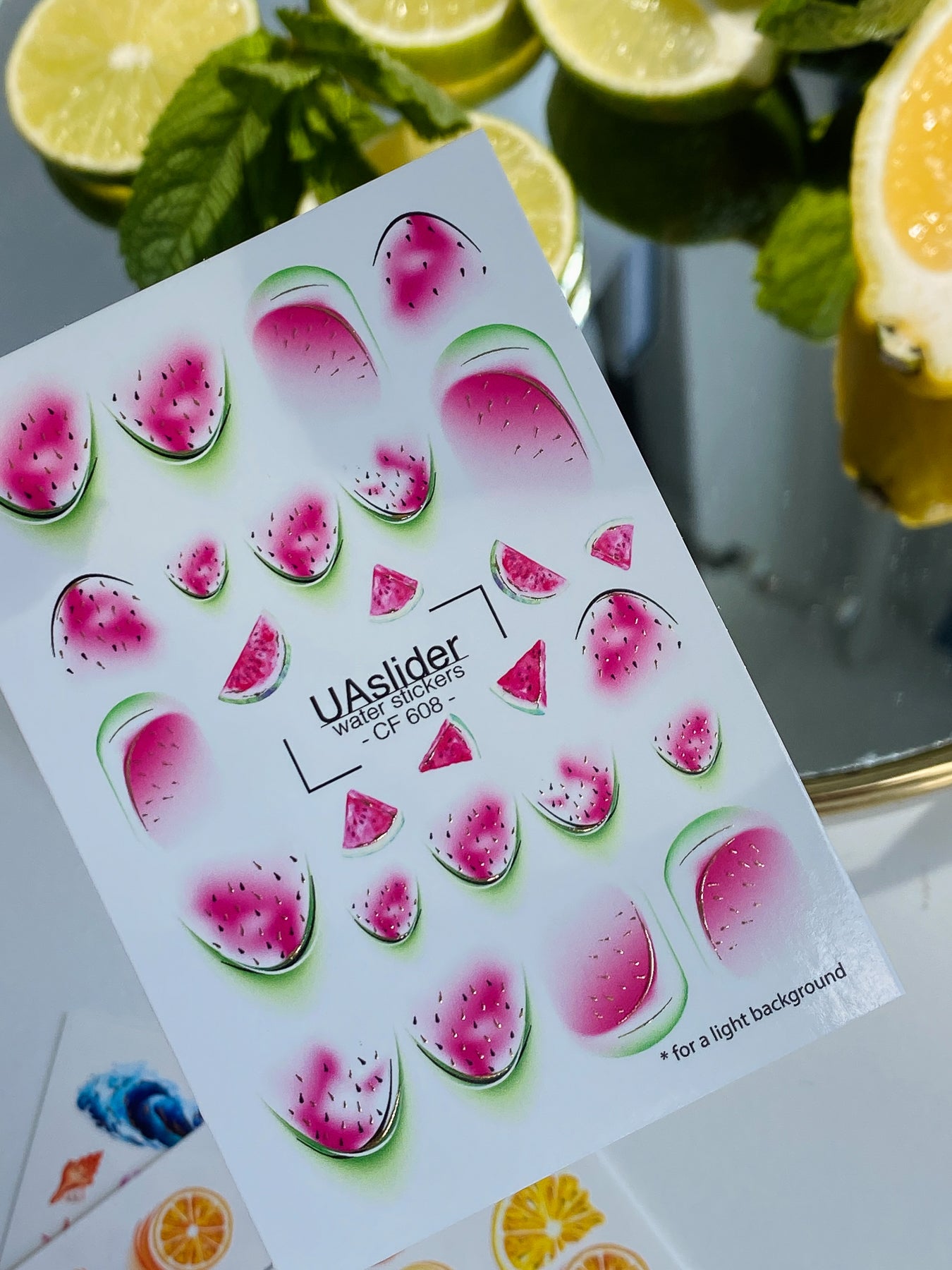 Nail Water Decal CF-608| Watermelon Water Slide Nail Decals | Summer Fruit Nail Art - UASLIDER