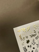 Nail Water Decal Fg-166 | Gold Foil Water Slide Nail Decals | Autumn Leaves & Botanical Accents - UASLIDER
