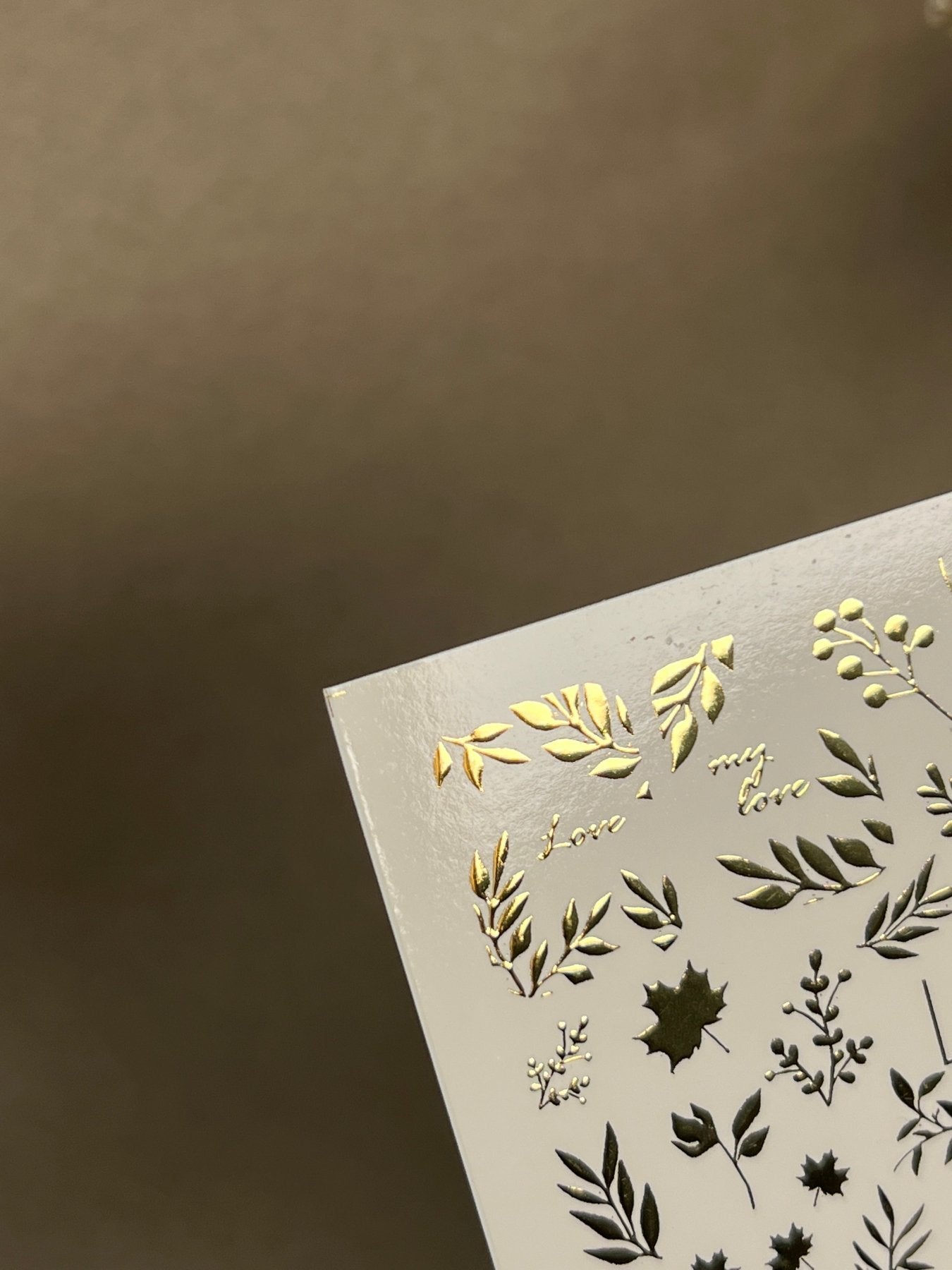 Nail Water Decal Fg-166 | Gold Foil Water Slide Nail Decals | Autumn Leaves & Botanical Accents - UASLIDER