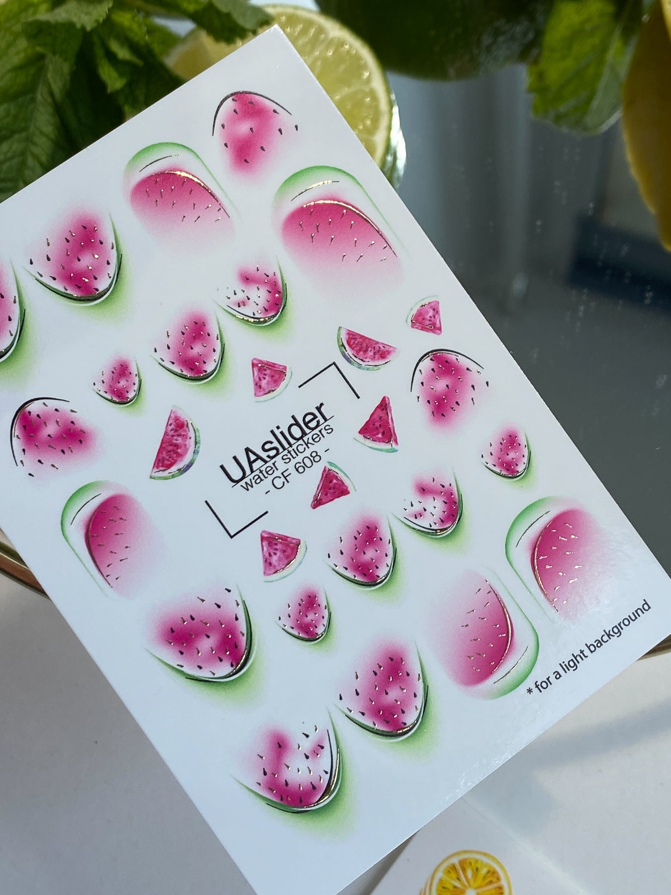 Nail Water Decal CF-608| Watermelon Water Slide Nail Decals | Summer Fruit Nail Art