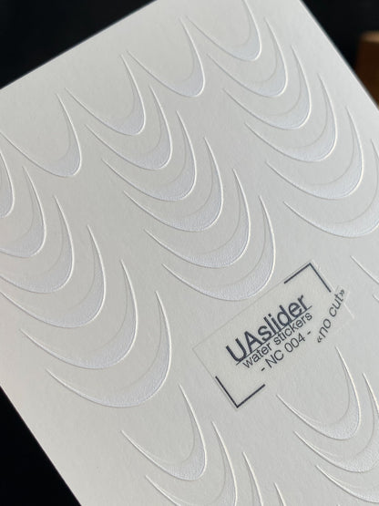 Nail Water Decal NC-004 | Water Transfer Nail Decals White French | Clean Classic