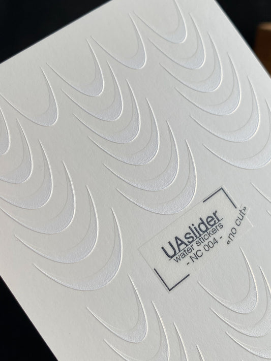 Nail Water Decal NC-004 | Water Transfer Nail Decals White French | Clean Classic