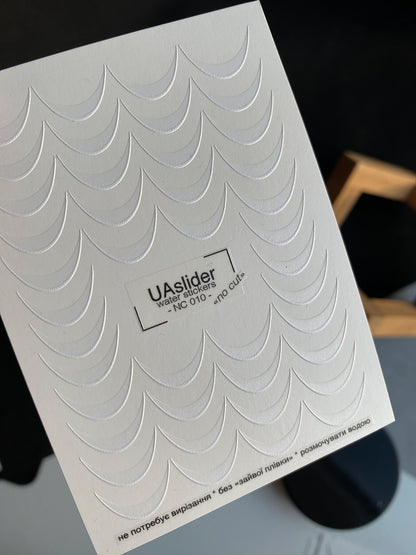 Nail Water Decal NC-010 | Water Slide Nail Decals White French Tips | Classic Clean Look