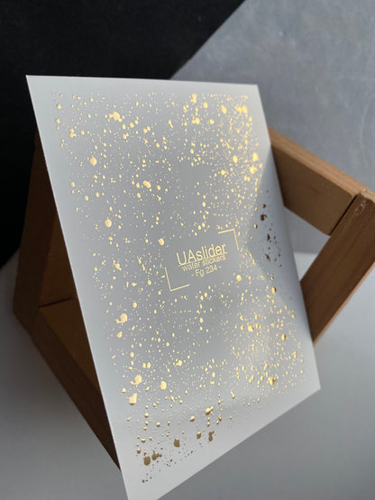 Nail Water Decal Fg-234 | Water Slide Nail Decals | Gold Foil Splatter Effect