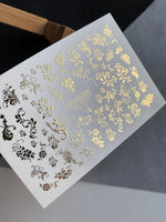 Nail Water Decal Fg-137 | Water Slide Nail Decals with Gold Floral Ornaments | Elegant Nail Art - UASLIDER