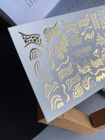 Nail Water Decal Fg-155 | Gold Foil Water Slide Nail Decals | Abstract & Animal Print Designs - UASLIDER