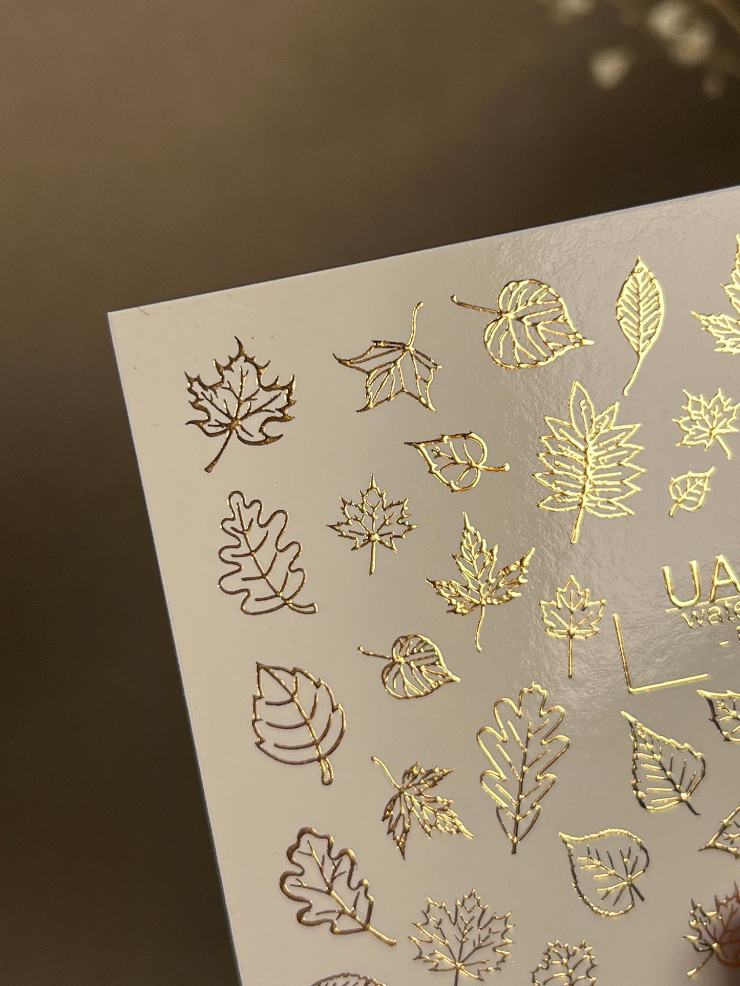 Nagel Wasserabziehbild Fg-170 | Goldfolie Wasserabzieh-Nagelbilder | Herbstblätter & Botanische Muster