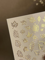 Nail Water Decal Fg-170 | Gold Foil Water Slide Nail Decals | Autumn Leaves & Botanical Patterns - UASLIDER