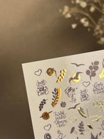 Nail Water Decal CF-273 | Autumn Water Slide Nail Decals | Colorful Fall Leaves & Hello Autumn Quotes - UASLIDER