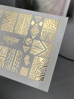 Nail Water Decal Fg-154 | Gold Foil Water Slide Nail Decals | Animal Print & Geometric Patterns - UASLIDER