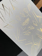 Nail Water Decal Fg-221 | Water Slide Nail Decals | Gold Foil Geometric Line Art