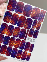 Crocodile Manicure Wraps — Purple, Orange & Blue | mw-009