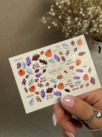 Nail Water Decal CF-272 | Autumn Water Slide Nail Decals | Colorful Fall Leaves & Hello Autumn Quotes - UASLIDER