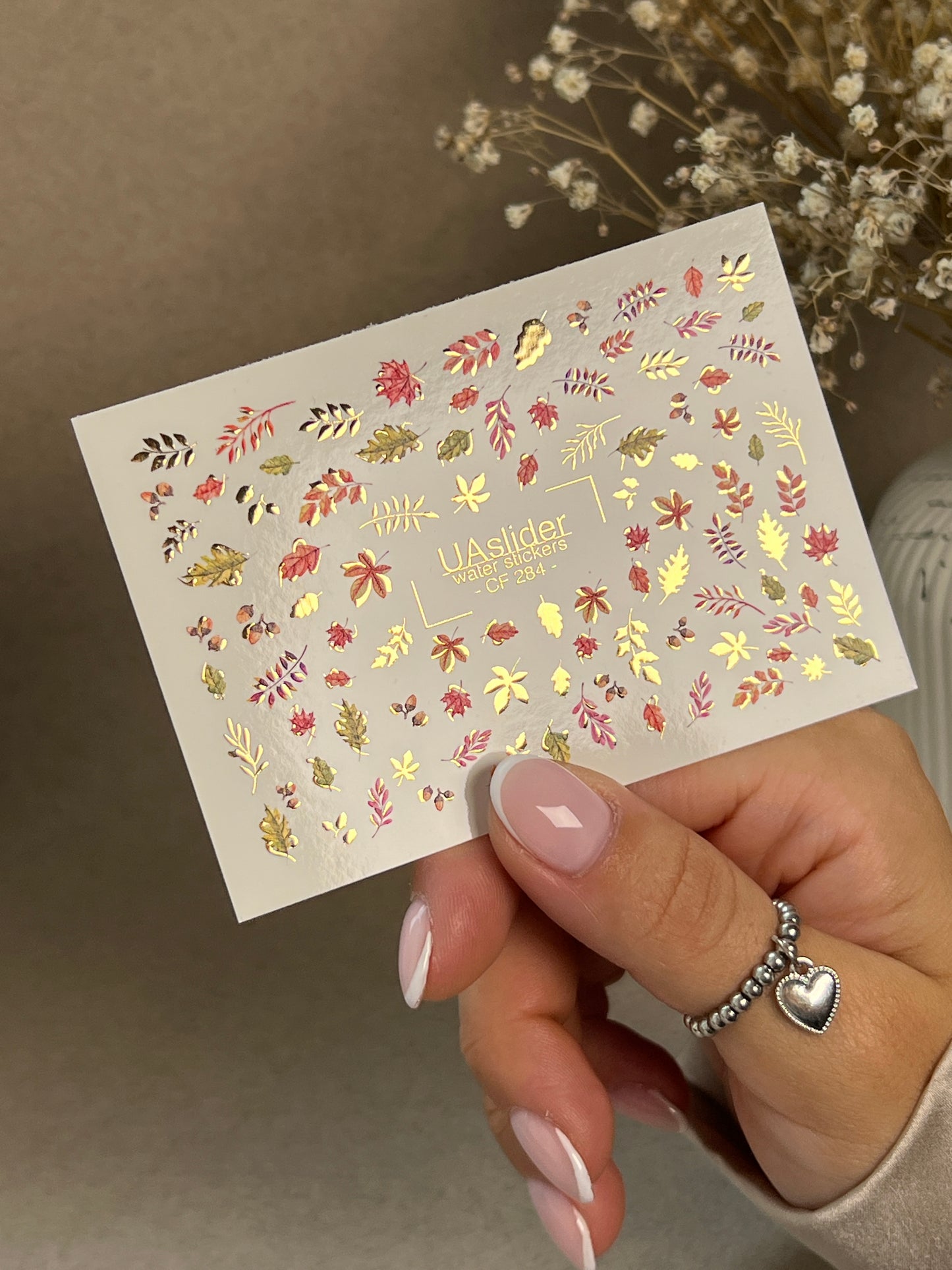 Nail Water Decal CF-284 | Autumn Leaves Water Slide Nail Decals | Fall Foliage & Botanical Accents