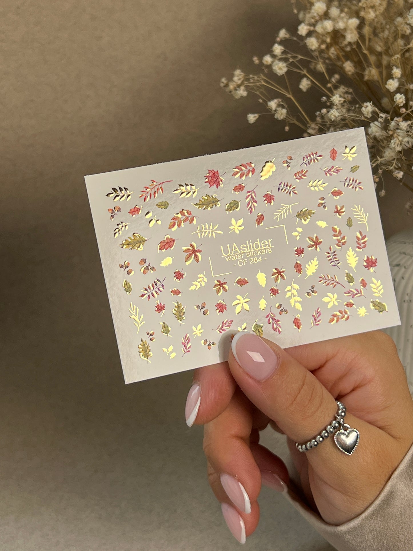 Nail Water Decal CF-284 | Autumn Leaves Water Slide Nail Decals | Fall Foliage & Botanical Accents