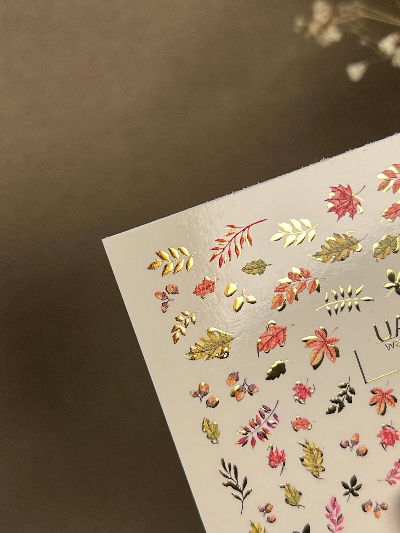 Nail Water Decal CF-284 | Autumn Leaves Water Slide Nail Decals | Fall Foliage & Botanical Accents - UASLIDER