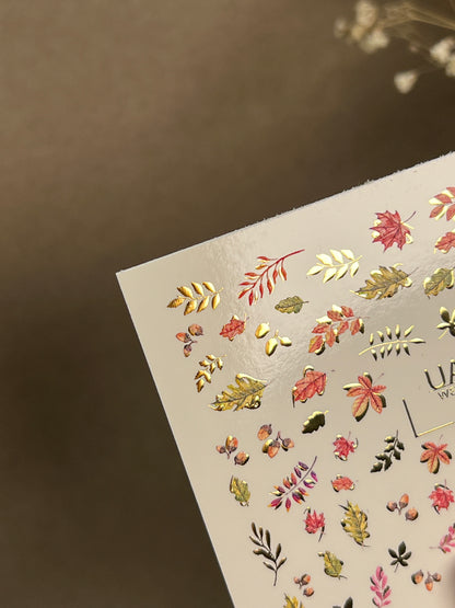 Nail Water Decal CF-284 | Autumn Leaves Water Slide Nail Decals | Fall Foliage & Botanical Accents