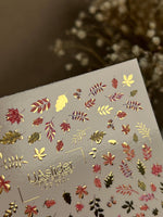 Nail Water Decal CF-284 | Autumn Leaves Water Slide Nail Decals | Fall Foliage & Botanical Accents - UASLIDER
