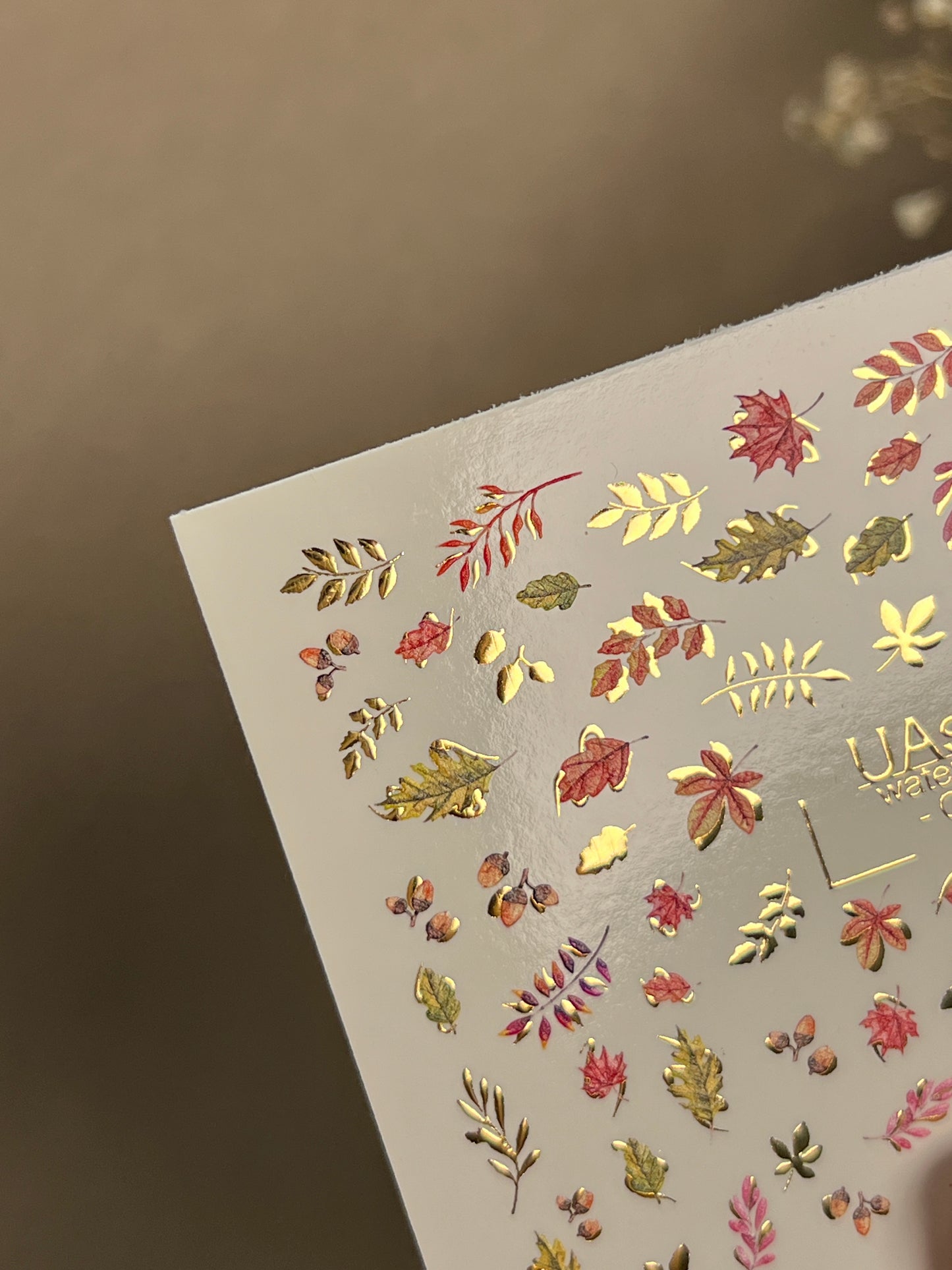 Nail Water Decal CF-284 | Autumn Leaves Water Slide Nail Decals | Fall Foliage & Botanical Accents