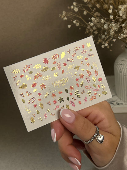 Nail Water Decal CF-284 | Autumn Leaves Water Slide Nail Decals | Fall Foliage & Botanical Accents