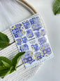 Pedicure nail wrap films mw-008 | Nail Wrap Films for Pedicure | Blue & Yellow Tile Design