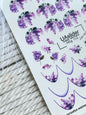 Adesivo per unghie NCg-114 | Adesivi per unghie a scivolamento ad acqua con fiori lilla | Nail art floreale viola