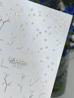 Nail Water Decal CF-616 | Minimalist Floral Water Slide Nail Decals | White Blossom Branches - UASLIDER