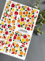 Citrus Pedicure Nail Wraps — Orange, Grapefruit & Lemon on Ice | PW-012