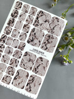 Snakeskin Pedicure Nail Wraps — Neutral Beige Python Texture | PW-013