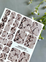 Snakeskin Pedicure Nail Wraps — Neutral Beige Python Texture | PW-013