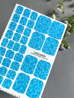 Ocean Water Pedicure Nail Wraps — Blue Pool Ripple Texture | PW-016