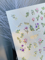 Nail Water Decal CF-618 | Delicate Floral Water Slide Nail Decals | White Blossom Twig Designs - UASLIDER