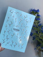 Nail Water Decal CF-617 | Delicate Floral Water Slide Nail Decals | White Blossom Twig Designs - UASLIDER