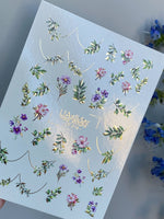 Nail Water Decal CF-618 | Delicate Floral Water Slide Nail Decals | White Blossom Twig Designs - UASLIDER