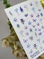 Nail Water Decal 70 NailWD | Water Transfer Nail Decals Lavender & Butterflies | Romantic Floral Art