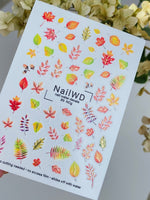 Nail Water Decal 89 NailWD | Water Slide Nail Decals Autumn Leaves | Fall Season Nail Art