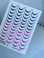 Nail Water Decal 48 NailWD | French Water Slide Nail Decals | Black & Pink Ombre Tips