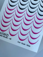 Nail Water Decal 48 NailWD | French Water Slide Nail Decals | Black & Pink Ombre Tips