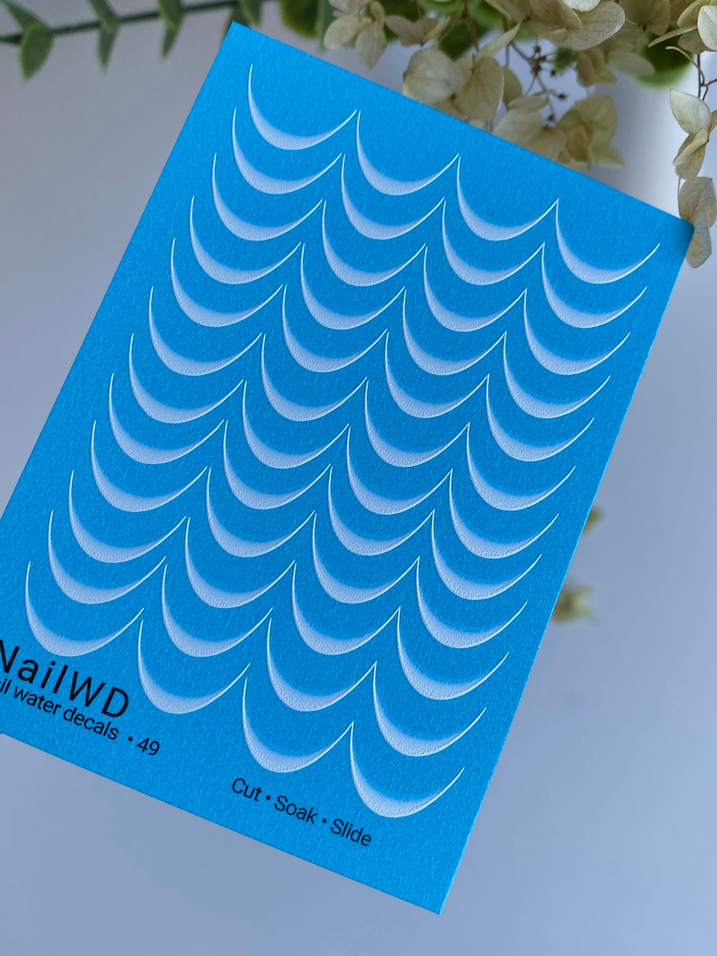 Köröm víz matrica 49 NailWD | Francia vízcsúsztatós köröm matricák | Fehér átmenetes francia körömvégek