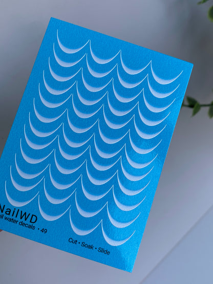 Köröm víz matrica 49 NailWD | Francia vízcsúsztatós köröm matricák | Fehér átmenetes francia körömvégek