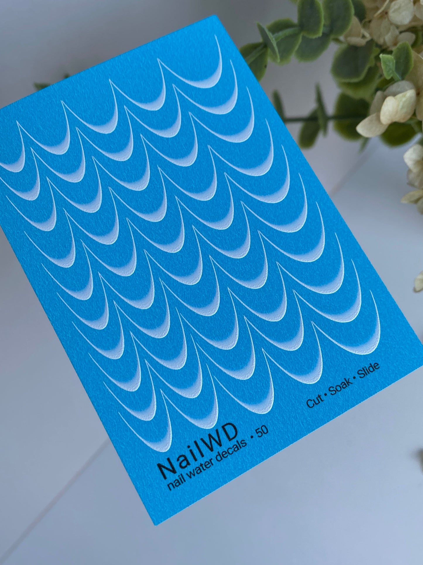 Nail Water Decal 50 NailWD | French Water Slide Nail Decals | Soft White Gradient Tips