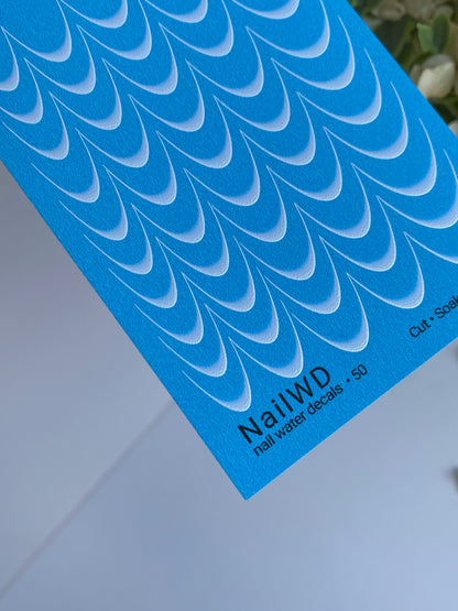 Nail Water Decal 50 NailWD | French Water Slide Nail Decals | Soft White Gradient Tips