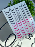 Nail Water Decal 46 NailWD | French Water Slide Nail Decals | Black & Pink Gradient Tips - UASLIDER