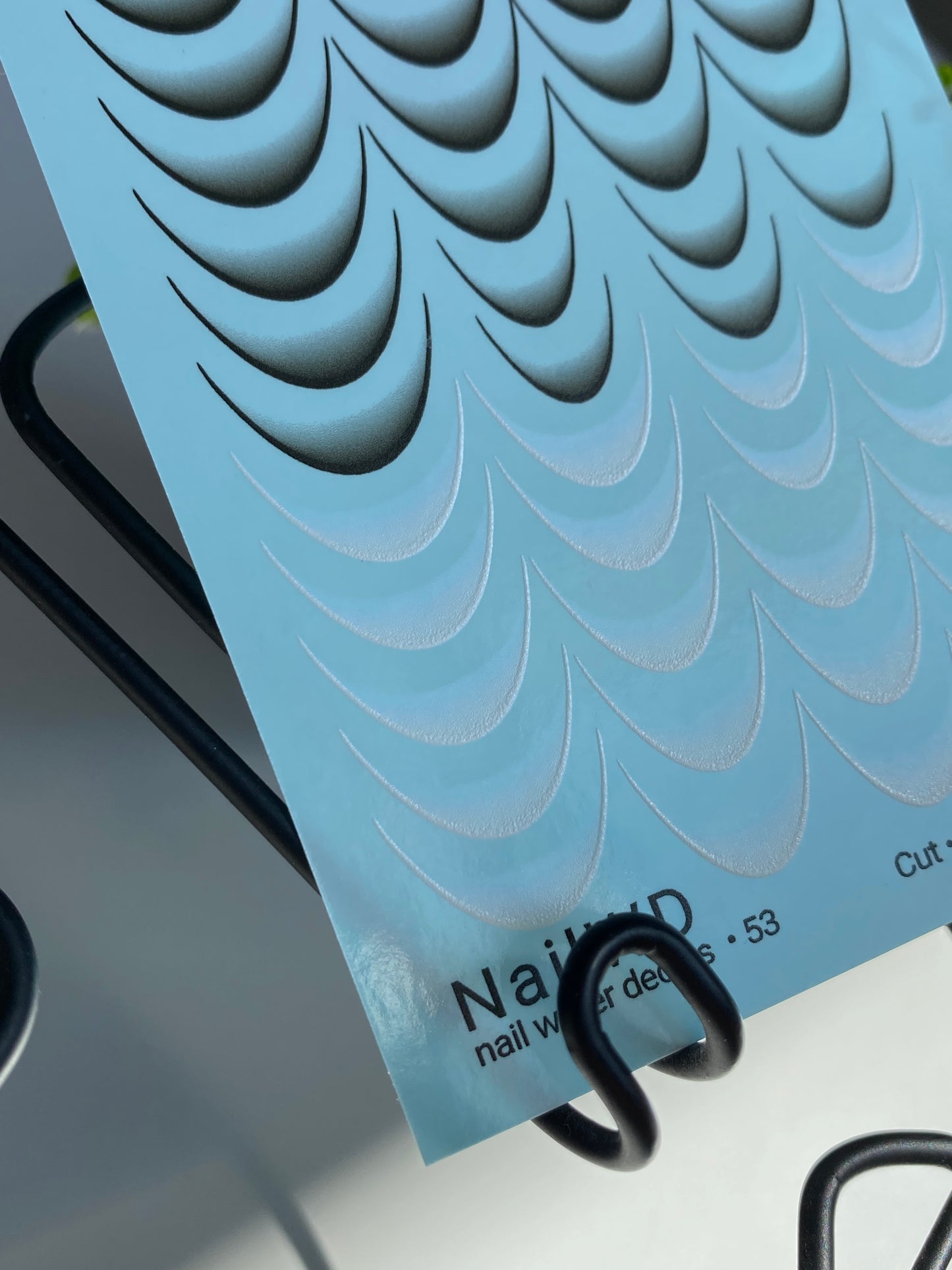 Nail Water Decal 53 NailWD | French Water Slide Nail Decals | Black & Grey Gradient Tips